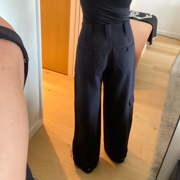 GANNI Wide Leg Cargo Pants, Dark Blue - Size 36 (US6) - Picture 3 of 11